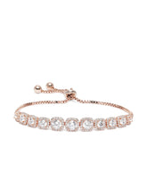 Radiant Cushion Cut Crystal Bracelet - Rose Gold