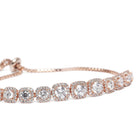 Radiant Cushion Cut Crystal Bracelet - Rose Gold