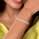 Radiant Cushion Cut Crystal Bracelet - Rose Gold