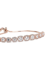 Radiant Cushion Cut Crystal Bracelet - Rose Gold