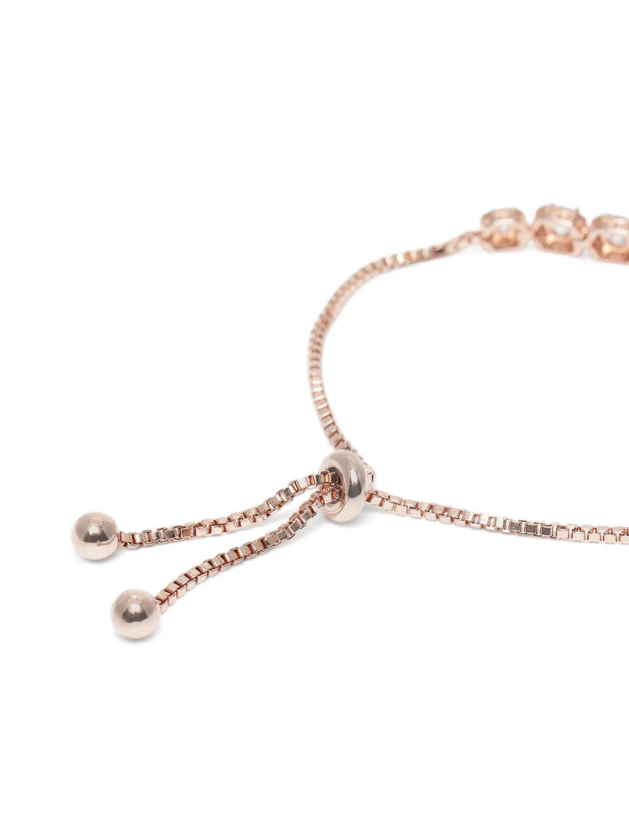 Radiant Cushion Cut Crystal Bracelet - Rose Gold