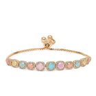 Radiant Cushion Cut Crystal Bracelet - Gold - Multi