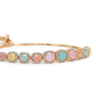Radiant Cushion Cut Crystal Bracelet - Gold - Multi