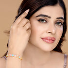 Radiant Cushion Cut Crystal Bracelet - Gold - Multi