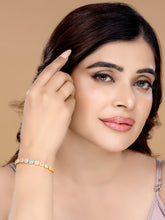 Radiant Cushion Cut Crystal Bracelet - Gold - Multi