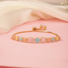 Radiant Cushion Cut Crystal Bracelet - Gold - Multi