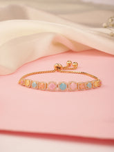 Radiant Cushion Cut Crystal Bracelet - Gold - Multi