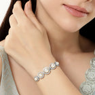Pearl & CZ Round Link Bracelet