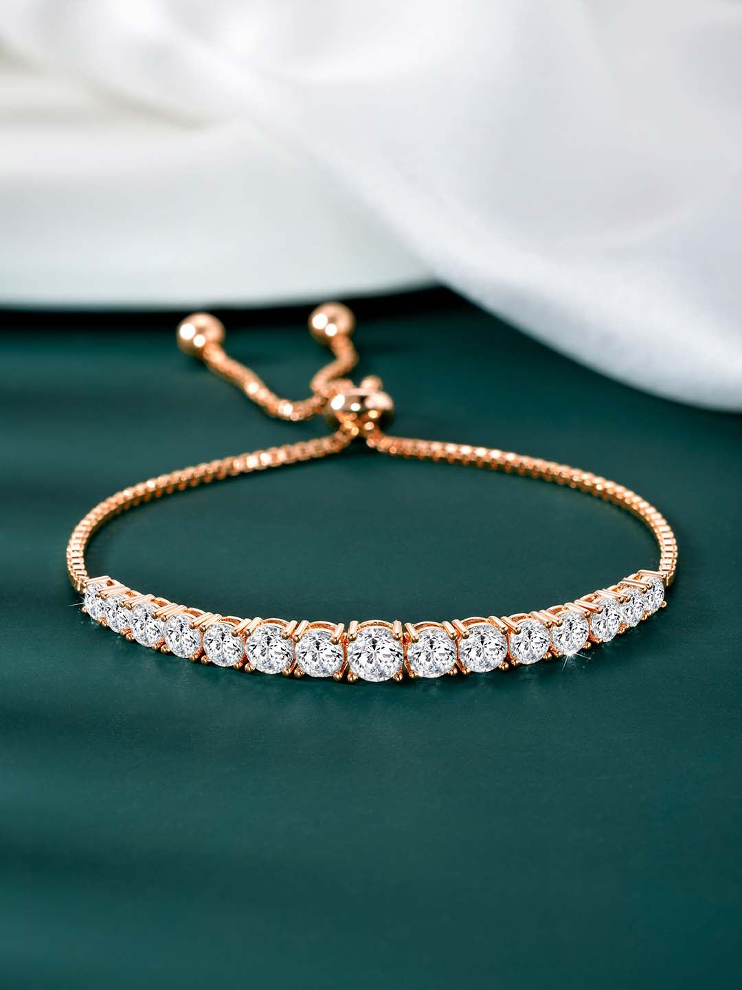 Shimmering CZ Rose Gold Bracelet