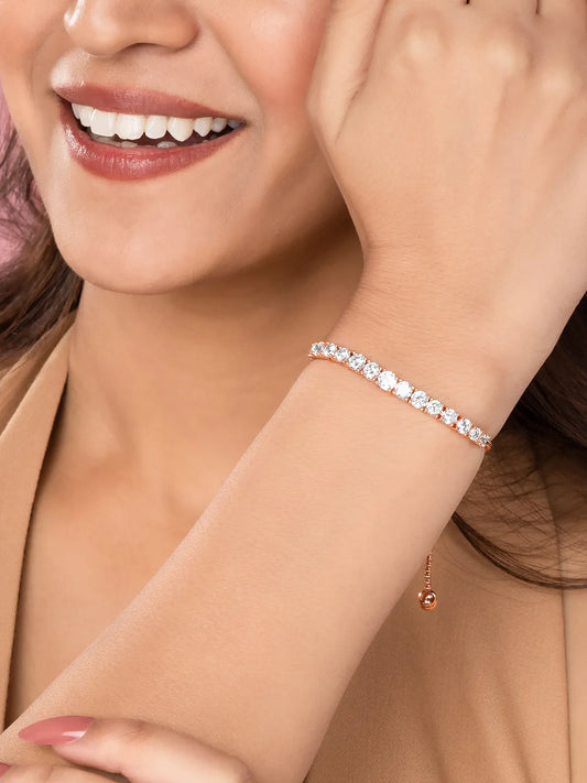 Rose Gold Classic Adjustable Tennis Bracelet