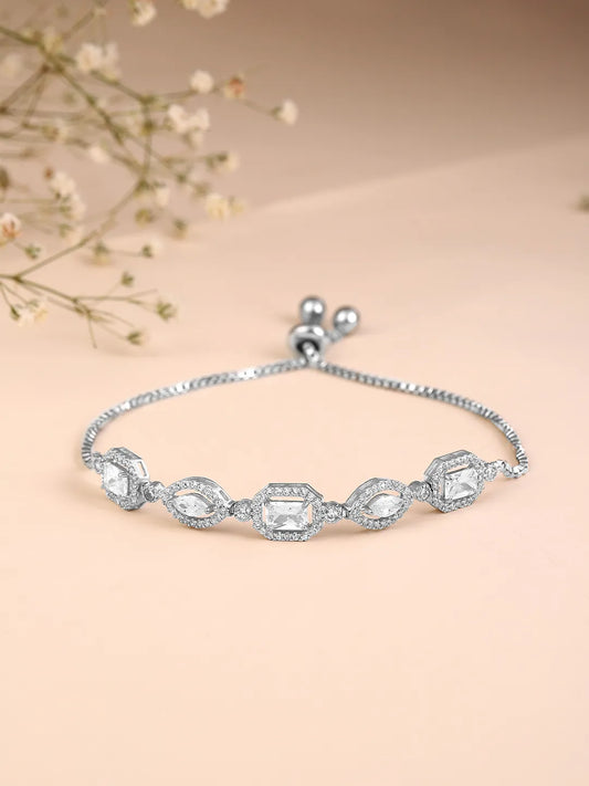 Radiant CZ & Crystal Chain Bracelet