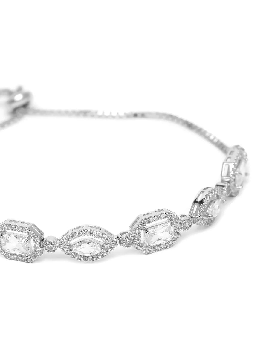 Radiant CZ & Crystal Chain Bracelet