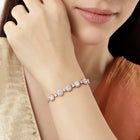 Shimmering CZ Round Stud Bracelet - Rose Gold