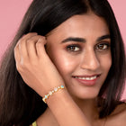 Shimmering CZ Round Stud Bracelet - Rose Gold