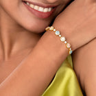 Shimmering CZ Round Stud Bracelet - Rose Gold