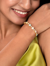 Shimmering CZ Round Stud Bracelet - Rose Gold