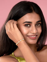 Shimmering CZ Round Stud Bracelet - Rose Gold