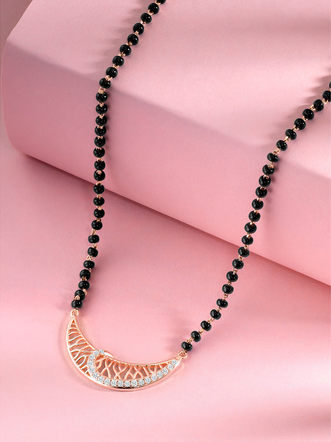 Lunar Love Rose Gold Plated CZ Studded Mangalsutra