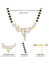 Leafy Radiance Rose Gold CZ Mangalsutra