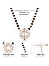 Floral Harmony CZ Pearl Mangalsutra in Rose Gold Plating