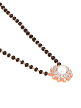 Floral Harmony CZ Pearl Mangalsutra in Rose Gold Plating