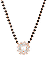 Floral Harmony CZ Pearl Mangalsutra in Rose Gold Plating