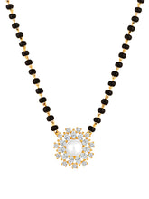 Floral Harmony CZ Pearl Mangalsutra in Rose Gold Plating