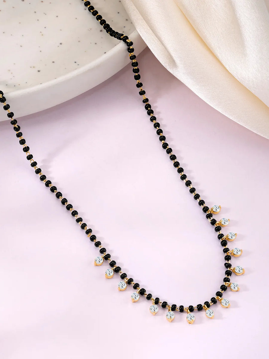 CZ Charm Beaded Chain Mangalsutra