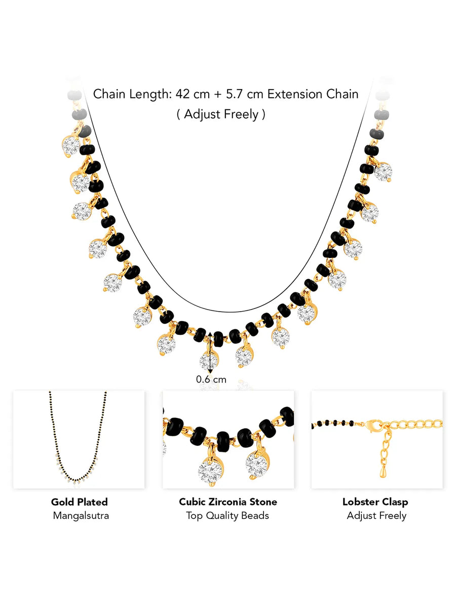 CZ Charm Beaded Chain Mangalsutra