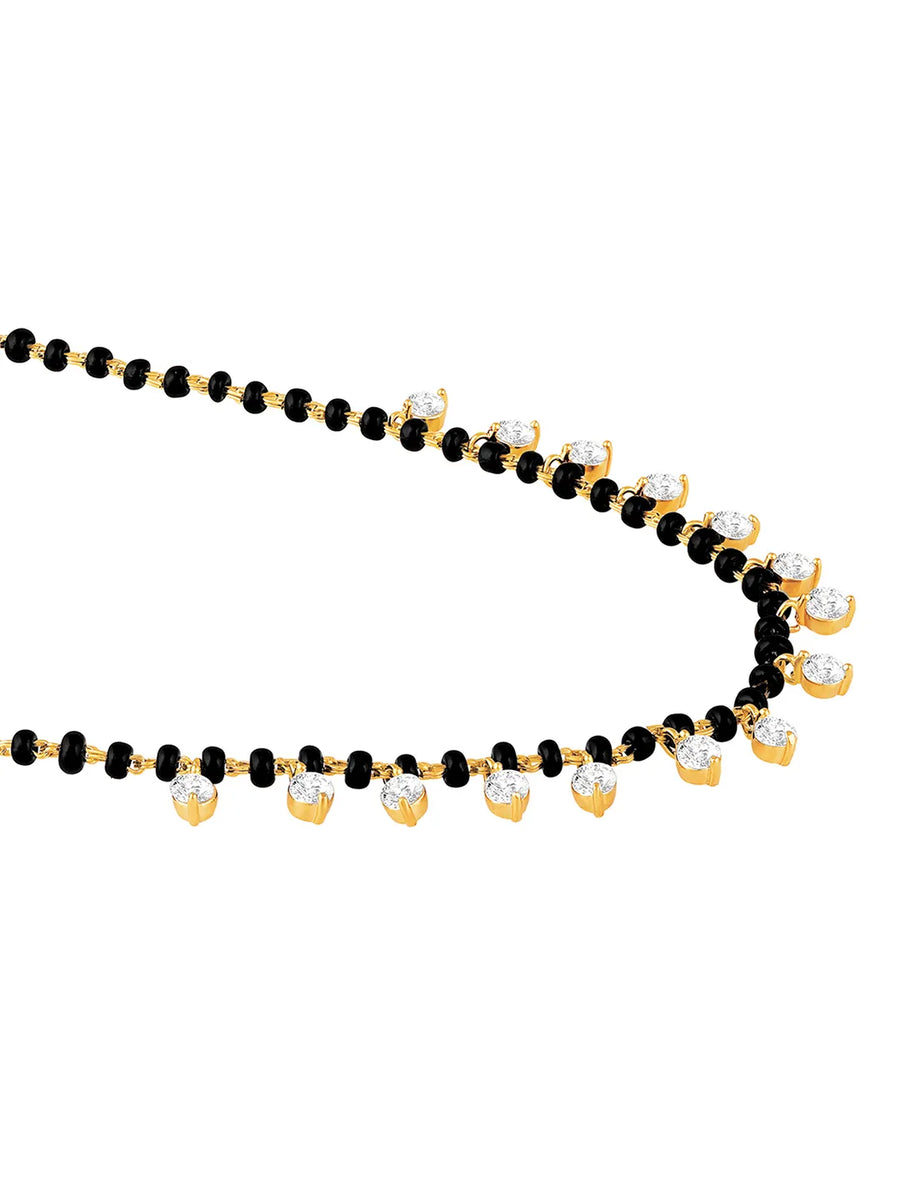 CZ Charm Beaded Chain Mangalsutra