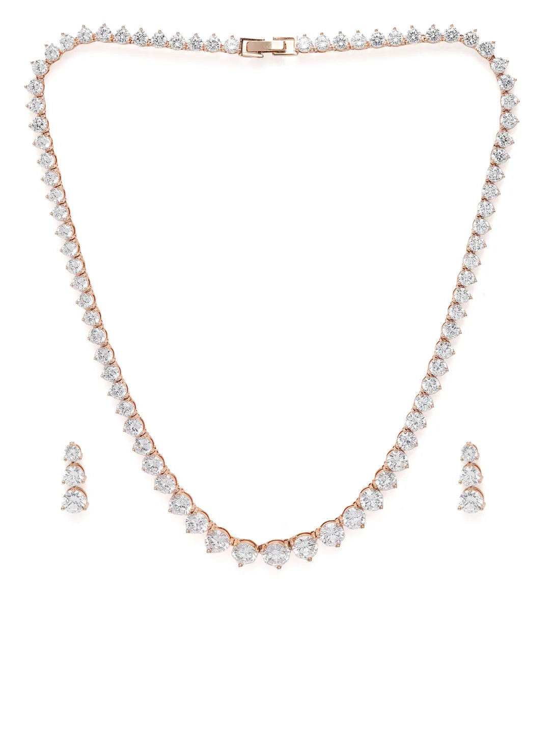Glamorous Crystal Pave Necklace Set