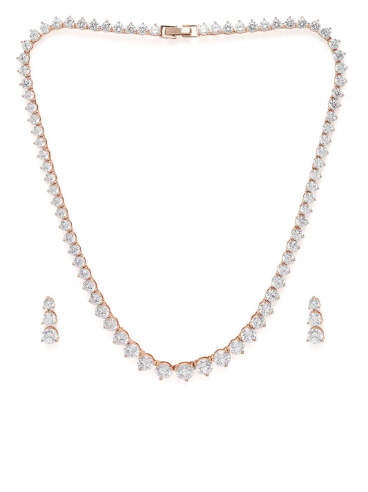 Glamorous Crystal Pave Necklace Set
