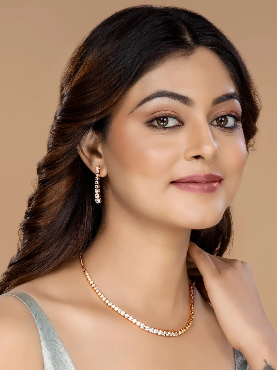 Dazzling Chic Necklace Earrings Set