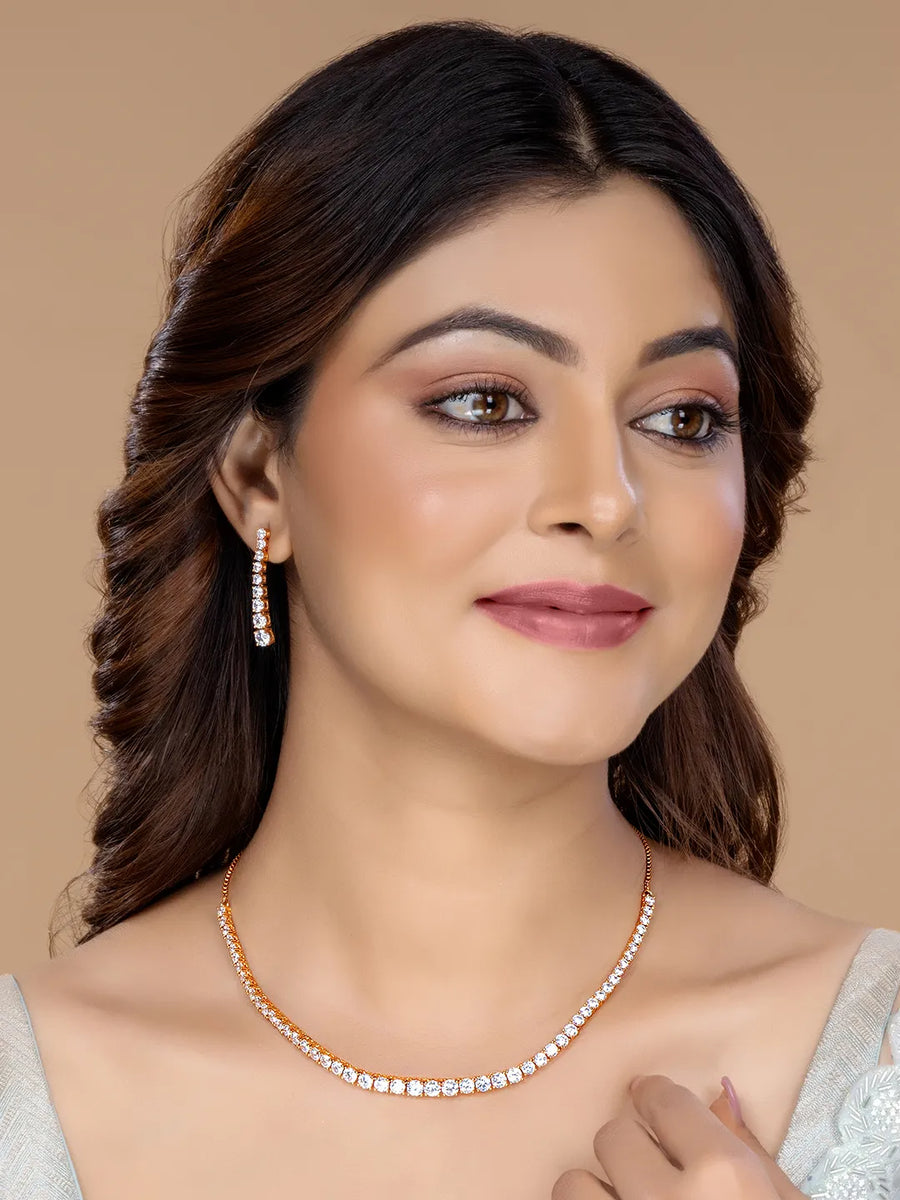 Dazzling Chic Necklace Earrings Set