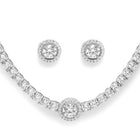 Sparkling CZ Studded Necklace Set