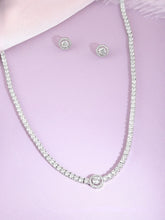 Sparkling CZ Studded Necklace Set