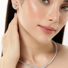 Sparkling CZ Studded Necklace Set