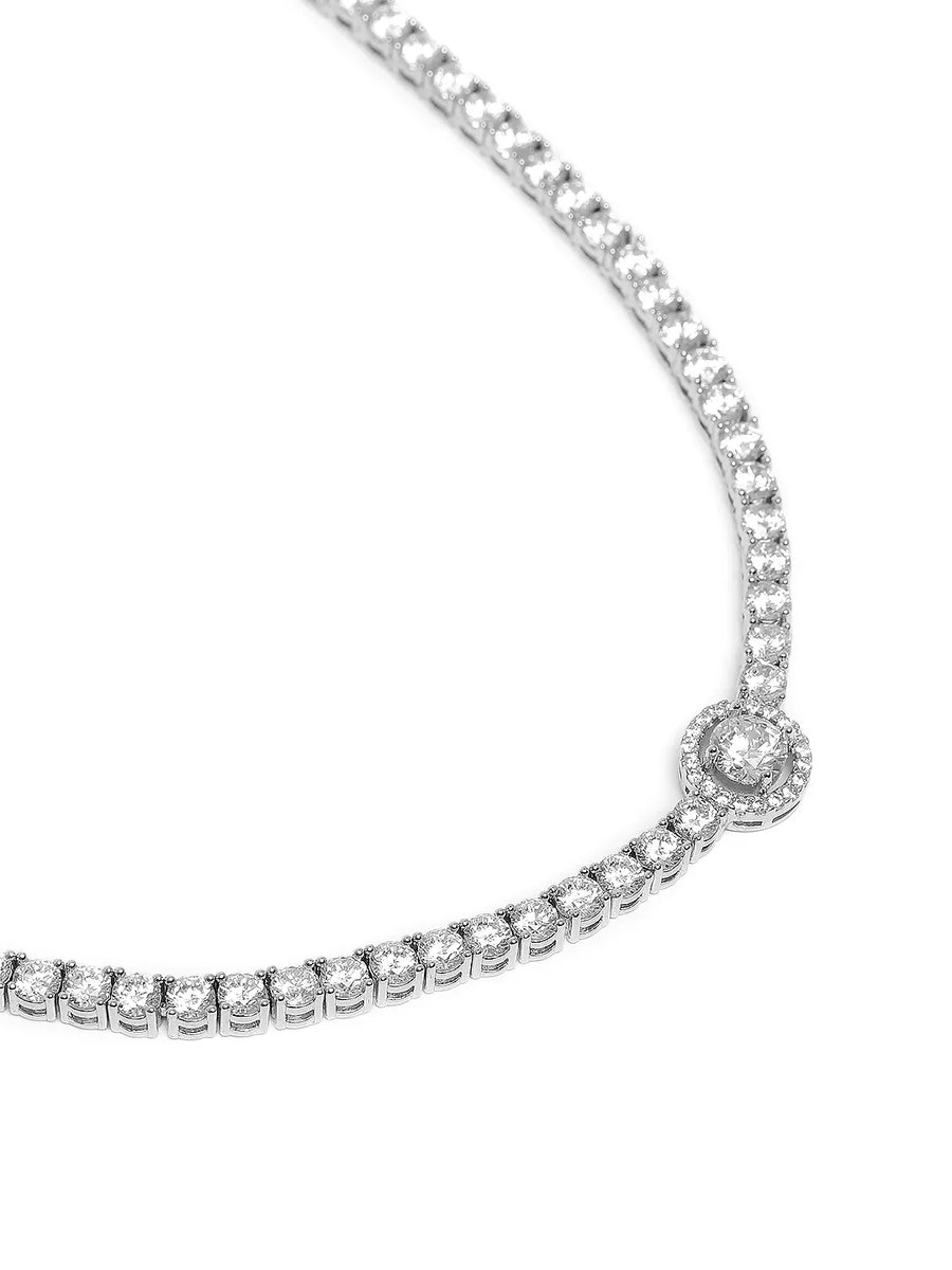Sparkling CZ Studded Necklace Set