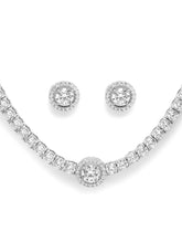 Sparkling CZ Studded Necklace Set
