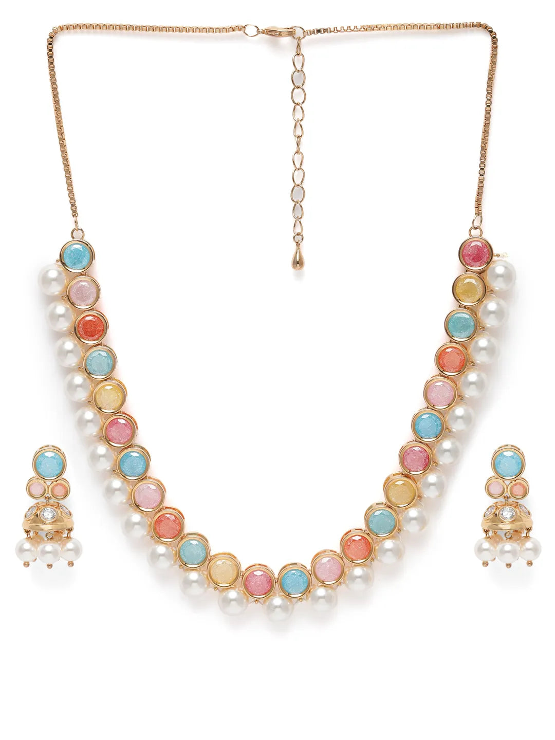Pearl & Crystal Vibrant Necklace Set