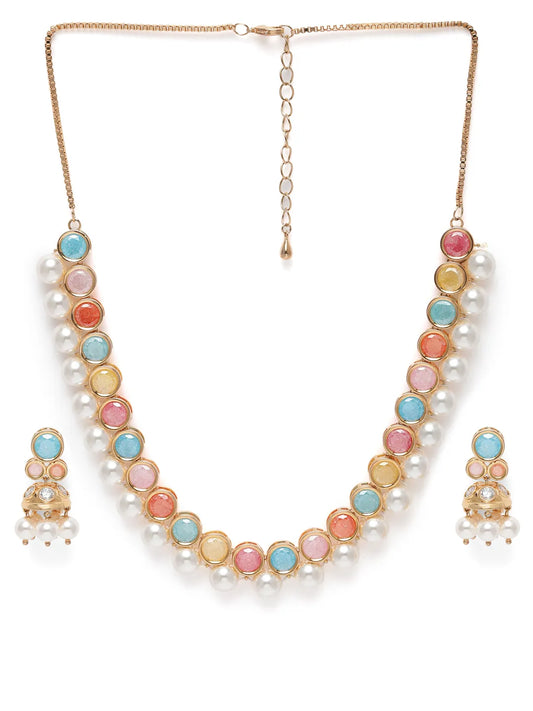 Pearl & Crystal Vibrant Necklace Set