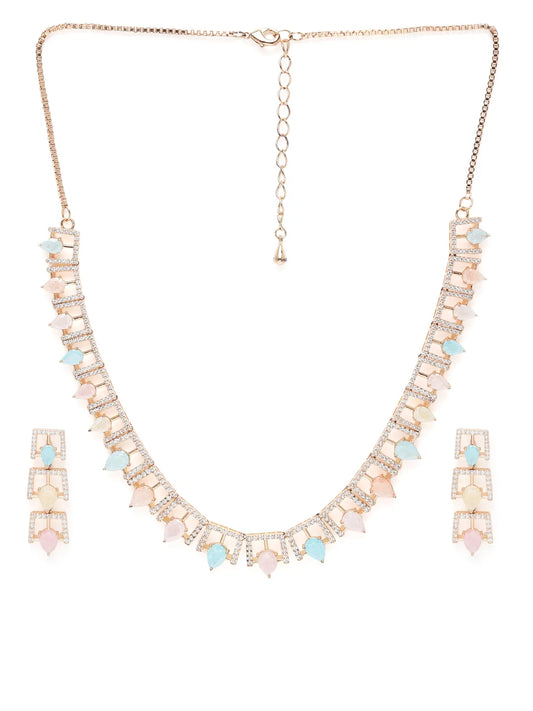 Vibrant Crystal Studded Necklace Set