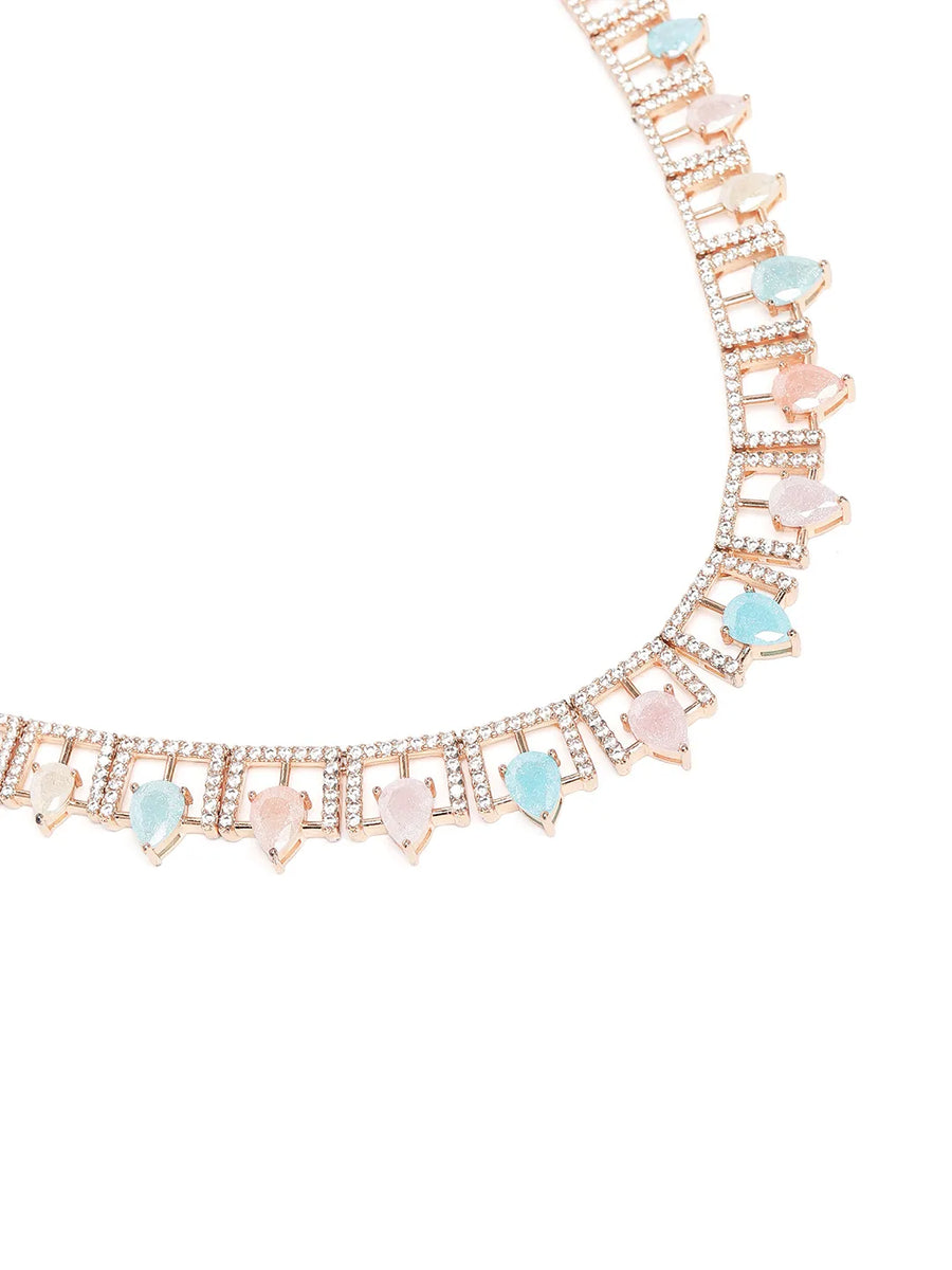 Vibrant Crystal Studded Necklace Set