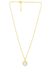Halo CZ Pearl Pendant & Stud Set - Gold