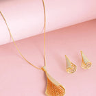 Unique CZ Studded Chain Pendant Set