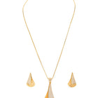 Unique CZ Studded Chain Pendant Set