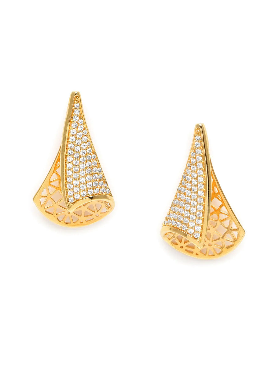 Unique CZ Studded Chain Pendant Set