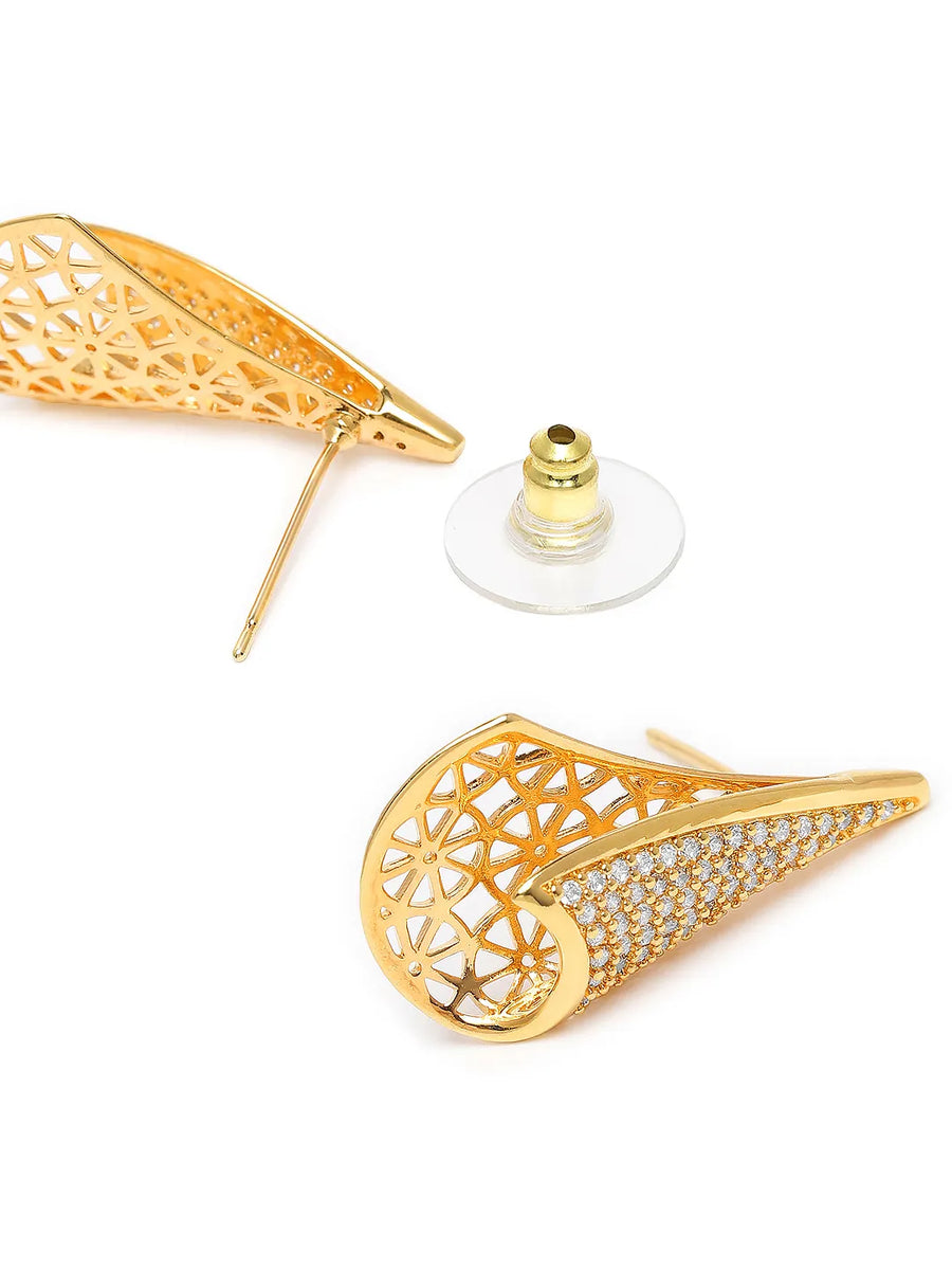 Unique CZ Studded Chain Pendant Set