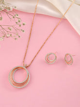 Exquisite CZ Round Layer Pendant Set