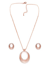 Exquisite CZ Round Layer Pendant Set